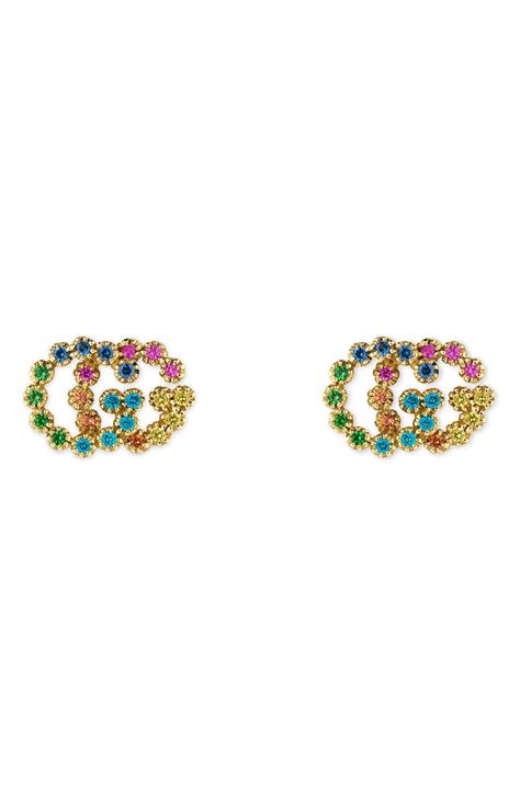 gucci chain earrings|gucci multi stone earrings.